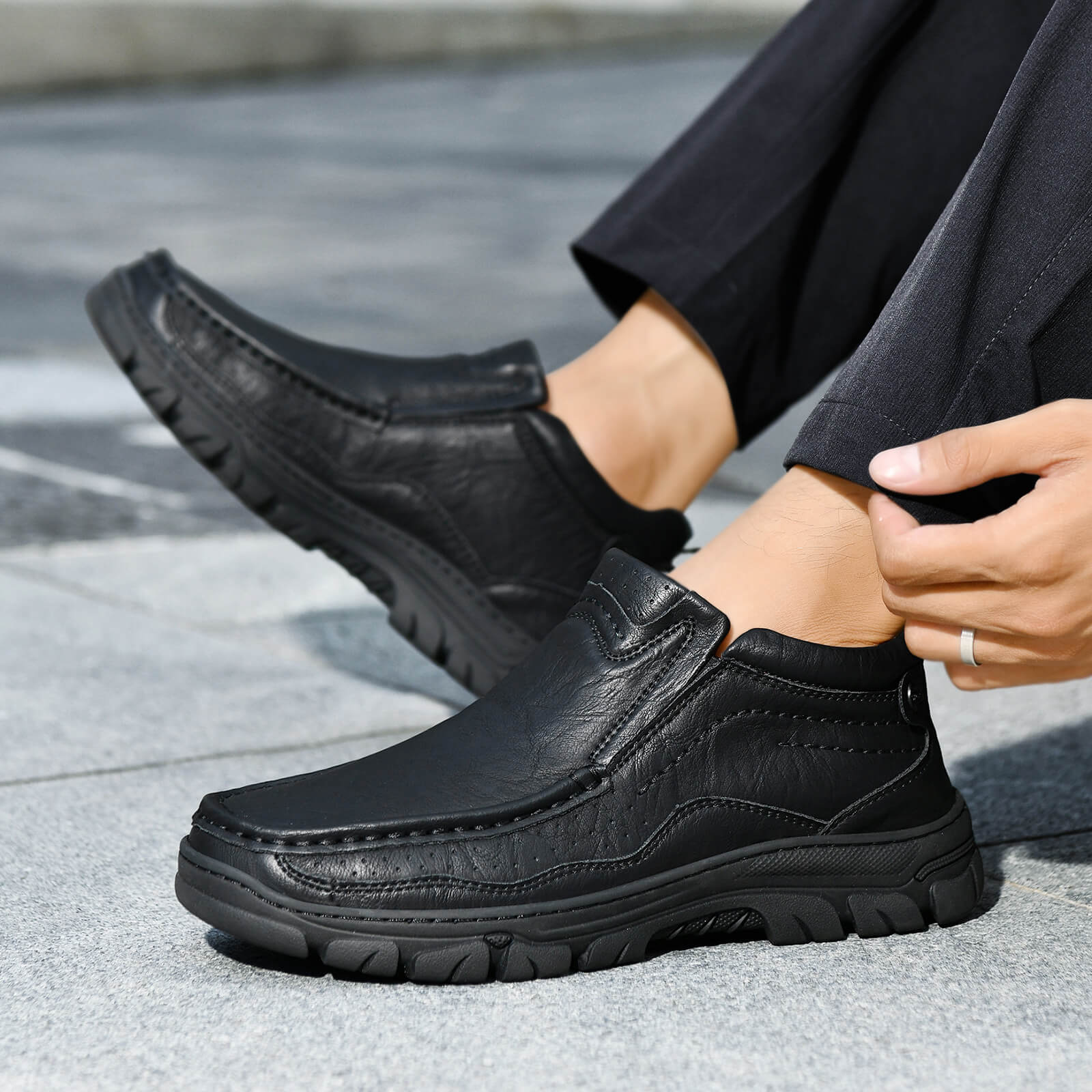 Men's leather ankle boots